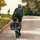 Markenlos Fahrradtasche für Gepäckträger, wasserdicht, doppelt, Rot