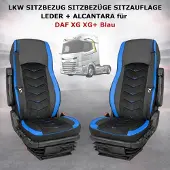 PRO-GROUP LKW SITZBEZUG SITZBEZÜGE SITZAUFLAGE LEDER + ALCANTARA DAF XG XG+ Blau