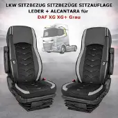 PRO-GROUP LKW SITZBEZUG SITZBEZÜGE SITZAUFLAGE LEDER + ALCANTARA DAF XG XG+ Grau