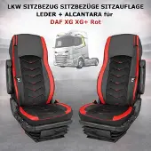 PRO-GROUP LKW SITZBEZUG SITZBEZÜGE SITZAUFLAGE LEDER + ALCANTARA DAF XG XG+ Rot