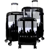 Markenlos 3-teiliges Kofferset Trolley Hartschale - Manhattan