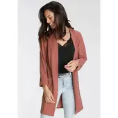 Laura scott Longblazer , Damen, Gr. 46, bunt (rosebraun), Jersey, Obermaterial: 95% Polyester, 5% Elasthan, figurbetont, tiefer V-Ausschnitt, Blazer Longblazer, mit Reißverschlüssen, Topseller