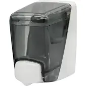 Jofel AZUR Seifenspender, abschließbar, Nachfüllbar, aus ABS-Kunststoff, Fassungsvermögen: 400 ml, Farbe: rauchglas-transparent / weiß