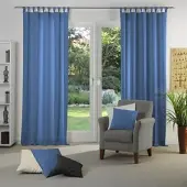 Wirth Vorhang "Dim out", blau, B:142cm H:405cm, Polyester, Gardinen, Vorhang, nach Maß