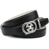 Anthoni Crown Ledergürtel , Damen, Gr. 100, schwarz, Leder, unifarben, Gürtel Ledergürtel, Eleganter Klassiker in schwarz mit Glitzersteinen