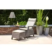 Siena Garden Balkonset "Corido", grau (grau, grau, anthrazit), Aluminium, Sitzmöbel-Sets, Balkonset
