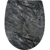 ADOB WC-Sitz "Schiefer", grau (schiefer, weiß), B:36cm L:45,5cm, Thermoplast, WC-Sitze, WC-Sitz, mit Absenkautomatik, zur Reinigung abnehmbar