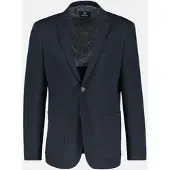 Lerros Jerseysakko "Jerseyblazer in Strickoptik, 2-Knopf-Design", Herren, Gr. 33, blau (classic navy), 82% Polyester, 13% Viskose, 5% Elasthan, Sakkos Jerseysakko