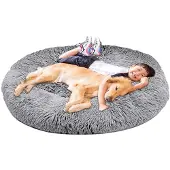 Sonstiges XXL Hundebett Orthopädisch Waschbar Rund Grau für Große Hunde