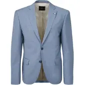 Bugatti Anzugsakko "Mix & Match", Herren, Gr. 28, blau (320, hellblau), 75% Wolle, 22% Polyester, 3% Elasthan, unifarben, normal, Manschette, Sakkos Anzugsakko, Modern Fit