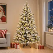 Syfax Künstlicher klappbarer Weihnachtsbaum 210 cm 300 LEDs