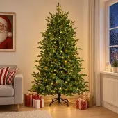 Syfax Künstlicher klappbarer Weihnachtsbaum 180 cm 300 LEDs