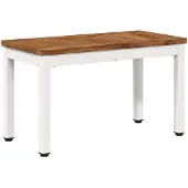 Syfax Couchtisch Natur und Weiß 60,5 x 30 x 36 cm Massivholz Akazie