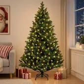 Syfax Künstlicher klappbarer Weihnachtsbaum 150 cm 150 LEDs