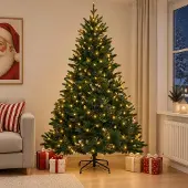 Syfax Künstlicher klappbarer Weihnachtsbaum 150 cm 150 LEDs