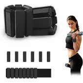 Merkloos Elzusha – Verstellbare Armgewichte – 1 Pfund Fitness-Armbänder (Schwarz)