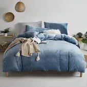 Sonstiges Winter Plüsch Bettwäsche Set 220x240cm Blau mit 2 Kissenbezügen 80x80cm