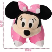 Colorbaby Minnie Mouse 2-in-1 Kuschelkissen – Plüschtier & Zierkissen, rosa mit Punkten und Schleife, weich & tragbar, für Kinderzimmer