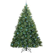 vidaXL Künstlicher Weihnachtsbaum mit 300 LEDs Grün 240 cm PE und PVC