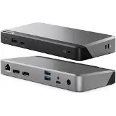 Alogic DUPRMX2-100, Kabelgebunden, USB 3.2 Gen 1 (3.1 Gen 1) Type-C, 135 W, 3,5 mm, 1000 Mbit/s, Grau, Schwarz