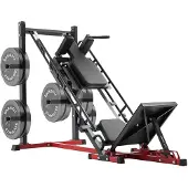 Vevor Beintrainer Beinpresse Hack-Squat-Maschine Kombination (40° / 45° / 50° Rückenlehne) mit Gewichtsaufbewahrung, Beintrainingsgerät für Quadrizeps, Oberschenkelrückseite, Gesäßmuskeln