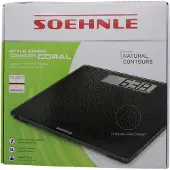 Soehnle Style Sense Comfort Coral, Elektronische Personenwaage, 180 kg, 100 g, Schwarz, kg, lb, ST, Quadratisch
