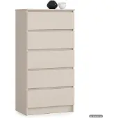 Akord Kommode K60 Kaschmir 60 cm 5 Schubladen 60x40x121 cm