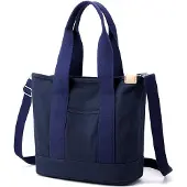 Merkloos Canvas-Schultertasche für Frauen mit vielen Fächern