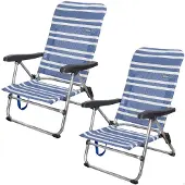 Merkloos Set aus 2 Aluminium-Liegestühlen mit 5 Liegepositionen