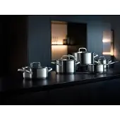 WMF Topf-Set "Gourmet Plus, Induktion, unbeschichtet, Deckel aus Edelstahl und Glas" Set, 5 Stk. tlg. Cromargan Edelstahl Rostfrei 18/10