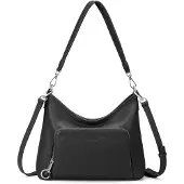 Merkloos Solidchoice – Echtes Leder, Handtasche mit RFID-Schutz, Schwarz