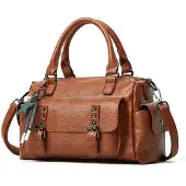 Merkloos Solidchoice – Retro-Handtasche für Damen aus wasserdichtem Kunstleder