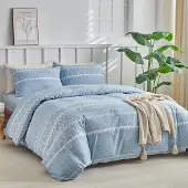 Sonstiges Bettwäsche-Set Doppelbett 4-teilig Blau Mikrofaser mit Spannbetttuch 200x200cm