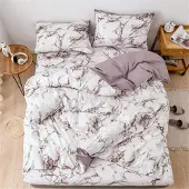 Sonstiges Bettwäsche-Set Marmor-Design Mikrofaser 220x240cm Braun 2-teilig