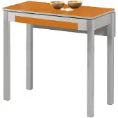 OEM Ausziehbarer Küchentisch, Metall, Orange, 80x40 cm, ausziehbar auf 80x60 cm