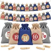 Dripio Adventskalender 24 Jutebeutel 15x20 cm mit Klammern