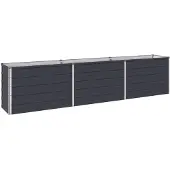 Syfax Hochbeet im Garten Anthrazit 242 x 40 x 55 cm Verzinkter Stahl