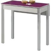 OEM Ausziehbarer Glastisch, Aubergine, 90x50 cm, Metallgestell
