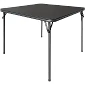 OEM Klapptisch 85x85x70 cm, quadratisch, Vinyl, für 4 Personen, schwarz