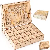 Dripio Adventskalender aus Holz, DIY, 24 Schubladen, 29x20,5x25,5 cm