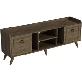 Dripio TV-Kommode Walnuss 150x55x35 cm Melamin Spanplatte Eisenbeine