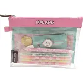 OEM Molang Schreinset, Federtasche, Clips, Stifte, Rosa