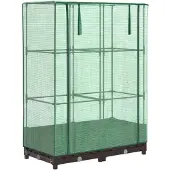 vidaXL Hochbeet mit Gewächshaus-Aufsatz Rattan-Optik 80x40x123 cm