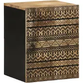 vidaXL Bad-Hängeschrank Schwarz 38x33,5x48 cm Massivholz Mango