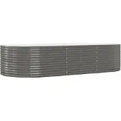 vidaXL Hochbeet Grau 291x140x68 cm Verzinkter Stahl