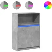 vidaXL Sideboard mit LED Betongrau 72x34x100 cm Holzwerkstoff