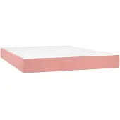 vidaXL Taschenfederkernmatratze Mittel Rosa 140x210x20 cm Samt