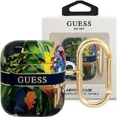 GUESS GUA2HHFLB AirPods 1/2 Hülle blau/blau Flower Strap Kollektion