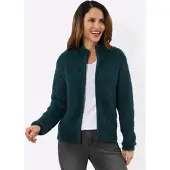 Witt Strickjacke "Strickjacke Strickjacke aus Flauschgarn", Damen, Gr. 46, grün (petrol), Wirkware, , Modisch, Strickjacken Strickjacke