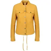 Freaky nation Lederjacke "Nadiaa-FN", Damen, Gr. M (38), gelb, Oberstoff: 100% Leder. Futter: 100% Polyester, Jacken Lederjacke